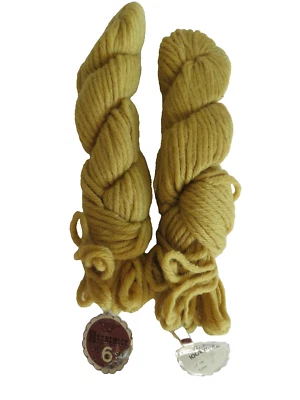 Lote de 2-sk Brunswick Big Six Lana Virgen 15 Amarillo 50yds 2 OZ Lote 3-9262N Foto 1 de 2