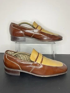 FLORSHEIM Riviera 027248 Two Tone Loafer Shoes 8.5 B Rat Pack Rockabilly 1970’s - Picture 1 of 24