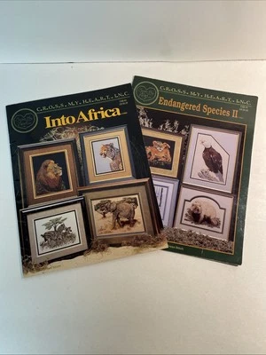 Cross My Heart Into Africa & Endangered Species II Cross Stitch Booklets - Image 1 of 4