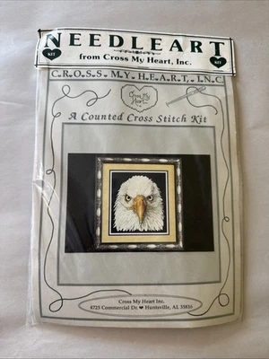 Kit de punto de cruz contado NeedleArt de Cross My Heart cara de águila calva negro Foto 1 de 4