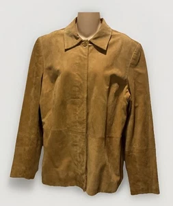 Vintage Suede Jacket Buckskin Color Women's Caslon Button Coat Western - Picture 1 of 14