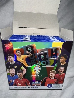 Topps Euro 24 Match Attax Display Box packets - 34 Packets + 5 Free Foil Cards