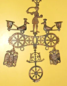 VINTAGE ART DECO COPPER FIGURINE CANDLE HOLDER RUSSIAN? GERMAN? EAGLE DESIGN - Picture 1 of 6