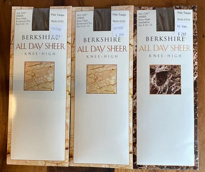 3 Berkshire All Day Sheer 8.5-11 Knee High Pale Taupe Reinforced Toe+Sandalfoot - Image 1 of 4