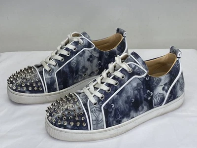 Christian Louboutin Hombre Tenis Azul Talla 6 Louis Junior Picos Orlato Parte Superior Baja Foto 1 de 4