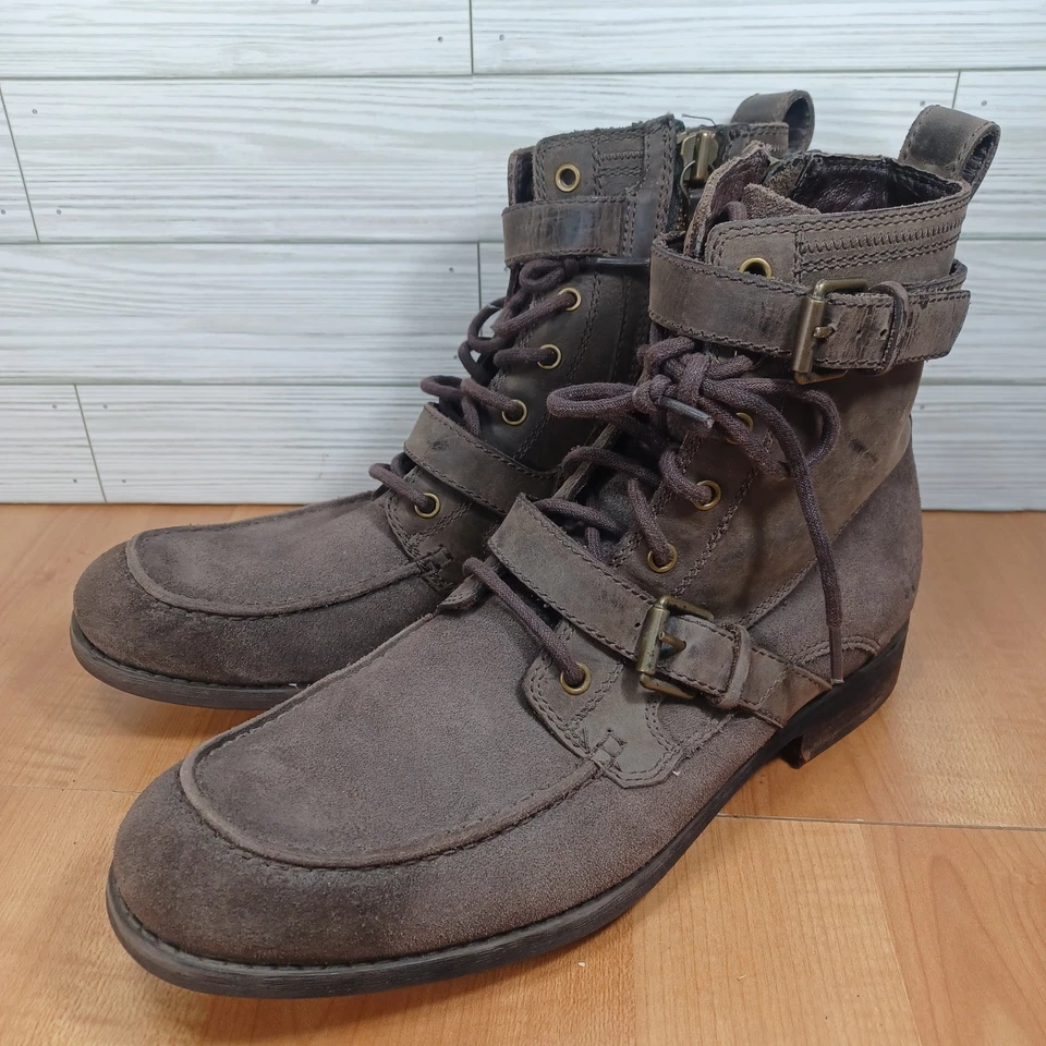 Ugg Boots Mens 11 Olmsted Moc Toe Side Zip Bucklet Combat High Top 1005086 - Image 1 of 4