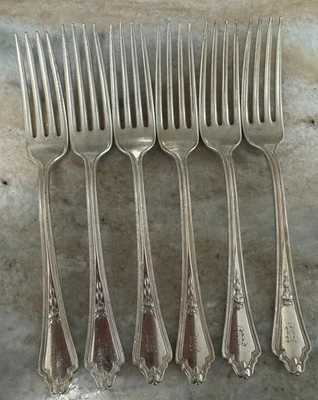 Placa de prata 6 garfos Shelburne 1914 por Gorham Silver 7 5/8" com mono - Imagem 1 de 4