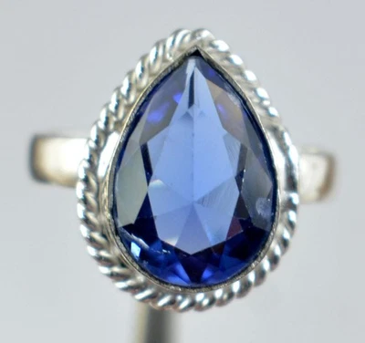 Anillo para hombre Tanzania azul tanzanita 7,25 quilates/13 mm pera natural certificado piedras preciosas Foto 1 de 4