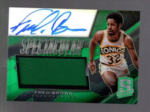 2013-14 Fred Brown Spectra #15 Spectacular Swatch Signatures 9/199 Supersonics