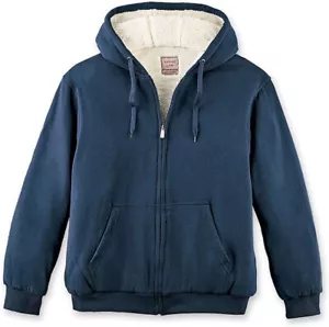Victory Outfitters Herren Navy Fleece Zip Up Hoodie Weiß Sherpa Futter Gr: M-L - Bild 1 von 2