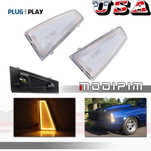 For 80-81 Chevrolet El Camino & Malibu Clear Amber Front Side Marker Light Lamps - Picture 1 of 11