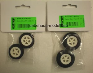 Super Leicht-Räder 30mm 2 Stück Weiß Leichträder Mossgummitreifen Reifen 30  - Bild 1 von 1