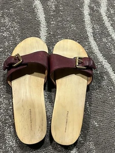 Isabel Marant Etoile Tadley Women's Wooden Leather Brown Sandals EU39 US8.5 UK6 - Picture 1 of 6
