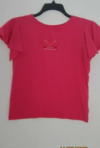 New Girl's American Girl "FASHION SHOW" Pink T-Shirt Flutter Sleeves LG(14 /16) - Picture 1 of 3