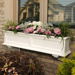Window Box Planter Box Garden Flower Herb Plant Pot White Outdoor Decor 4 Ft New