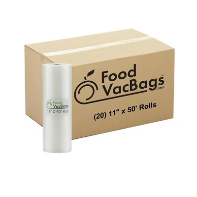 Rollos selladores al vacío FoodVacBags de 20-11" x 50' en relieve para máquinas FoodSaver Foto 1 de 4