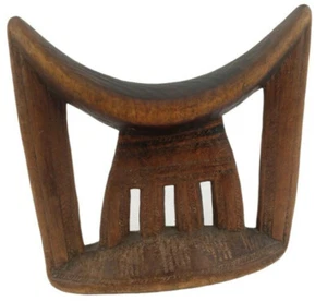 Antique African Wood Headrest 8 Inch Tall Tribal Art Hand Carved Ethiopian - Picture 1 of 9