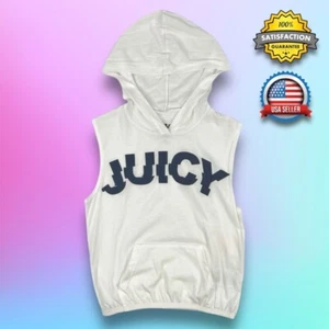 Camiseta Pullover Juicy Couture Etiqueta Negra NIÑAS 10 Blanca Sin Mangas con Capucha - Imagen 1 de 17