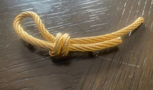 Vintage CHRISTIAN DIOR Designer Gold Tone Textured Rope Knot Pin Brooch - Picture 1 of 7