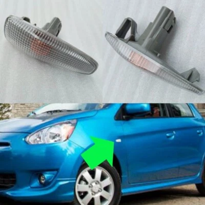 2x Cubierta de lámpara de luz de señal de giro delantera izquierda derecha para Mitsubishi Mirage 2012-2016 Foto 1 de 3