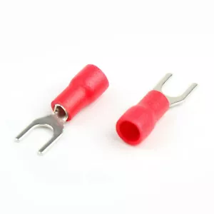 200 Pcs #8 AWG 22-16 Red Pre- Insulated Fork Type Terminals Wire Crimp Connector - Picture 1 of 8