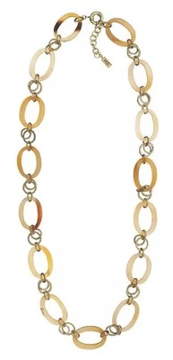 ❤️Silpada By the Horns Necklace 36"-38" Long Oval Link Faux Horn Brass NWT - Image 1 of 3