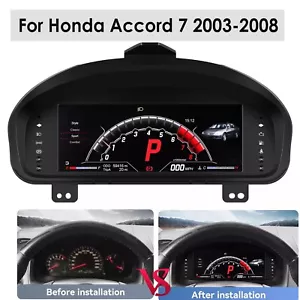 12.3" Digital LCD Instrument Cluster For Honda Accord 2003-2008 Auto speedometer - Foto 1 di 14
