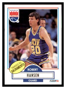 1990 Fleer #186 ROBERT HANSEN Sacramento Kings ~C1D
