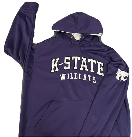Colosseum Mens Medium Purple Kansas State Wildcats Long Sleeve Hoodie NCAA Big12 Cover