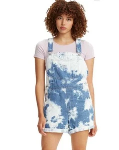 Levi’s Damen Vintage Tie Dye Shortalls Gr. Small Short Fused Blue Cuffed Overall - Bild 1 von 5