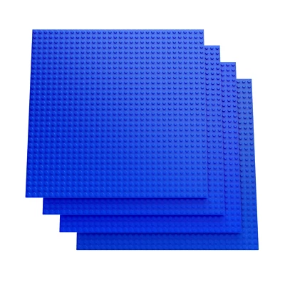 Minizfigs Classic 10" x 10" 2-Sided Toy Building Brick Plate - 4 PCS (Blue) - Image 1 of 4