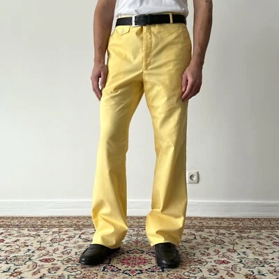 1970s Vintage Men's Polo University by Ralph Lauren USA ‘Talon’ Zip Yellow Pants - Image 1 of 4