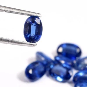 100% Natural Himalayan Blue Kyanite Oval Shape Faceted Loose Gemstone Lot 4*3 MM - Picture 1 of 2