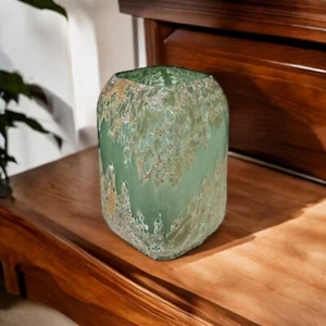 Lava Style Tall Squared Glass Planter – Green - Picture 1 of 6