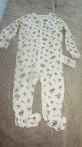 POLO ralph lauren cream teddy print unisex babygrow age 9M £75 - Picture 1 of 5