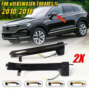 For VW Touareg II 2010-2018 Dynamic LED Wing Mirror Turn Signal Indicator Light - Picture 1 of 11