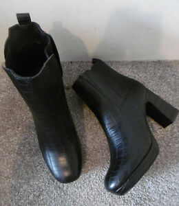 Señoras Mujeres Hebilla Cortar Chelsea Tobillo Botas Zapatos Tacón Bajo Plano Negro Tamaño