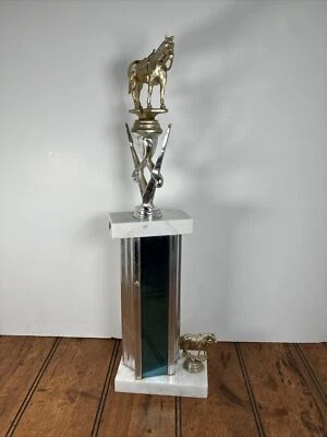 VINTAGE Horse Show Trophy Decor Equestrian MCM Farm Barn Springfield Fire Dept - Image 1 of 4