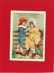 Tarjeta comercial victoriana publicitaria de Riedinger & Oertle - Imagen 1 de 2
