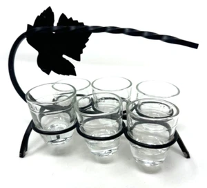 Metall Schnapsträger mit 6 Schnapsgläsern - Bild 1 von 5