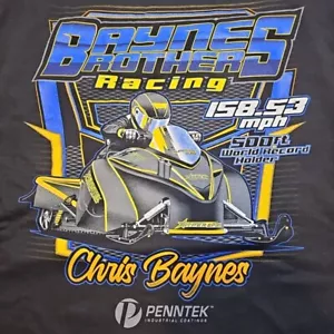 RACING "BAYNES BROTHER RACING" SNOWMOBILE MEN'S LARGE T-SHIRT - Picture 1 of 6