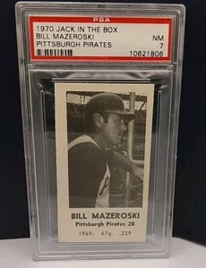 1970 Jack in the Box BILL MAZEROSKI Pittsburgh Pirates Graded PSA 7 - Picture 1 of 2