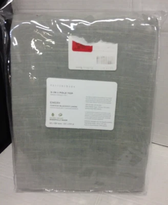 Pottery Barn PB Emery Linen BLACKOUT Curtain drape panel Rod 50x108 Mineral Blue - Image 1 of 4