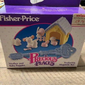 Vintage Precious Places Mutter und Baby Welpen Fisher Price 1989 VERSIEGELT NEU - Bild 1 von 5