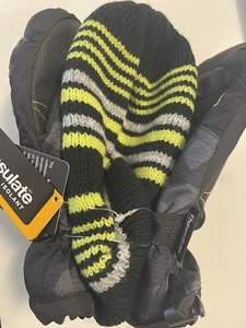 NWT Free Country Boys  L/XL Cold Weather Set Hat and Mittens Black *See Video - Picture 1 of 8