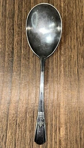 Vintage Court Silver Plate Serving Spoon 7 3/4" Plate Damage - Picture 1 of 12