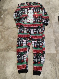 Christmas FA LA LA Llama Light Up One Piece Union Suit Mens Pajamas Size XXL - Picture 1 of 4