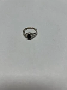 avon .925 silver genuine black Sapphire Ring Size 8 - Picture 1 of 2