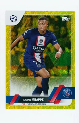 2022-23 Kylian Mbappe Topps Jade Edition Yellow Foil Refractor PSG Card 47/50 - Image 1 of 3