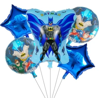 5pcs Batman Balloons Superhero Balloon Avengers Gotham Super Foil Hellium party - image 1 of 3